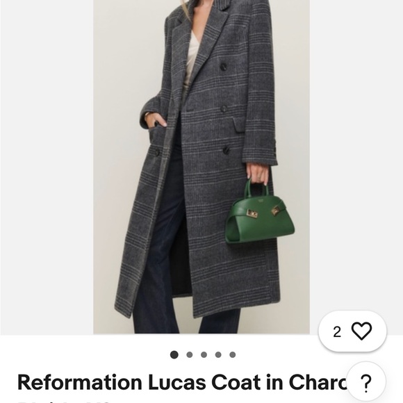 Reformation Jackets & Blazers - Reformation Plaid Pea Coat in Gray